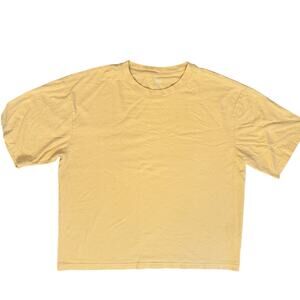 GAP Womens Boxy Fit T-Shirt L Yellow Vintage Soft 100% Cotton Short Sleeve Tee
